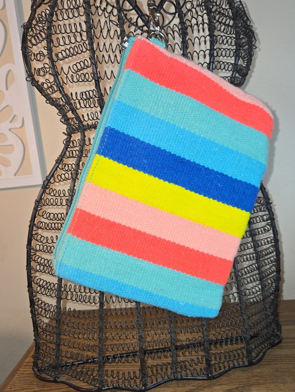 Kids Colorful Striped Zip Pouch - Multi